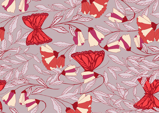 花卉蝴蝶图案背景纹理