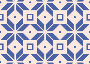 蓝白几何图案瓷砖纹理