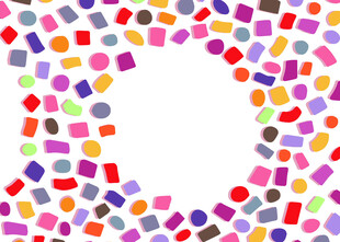 多彩几何图案圆形边框