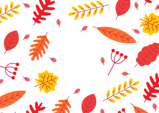 秋季缤纷树叶图案背景