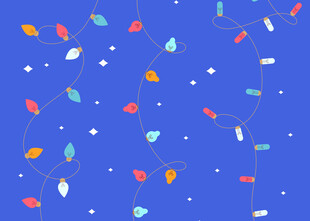 蓝色背景多彩碎片图案