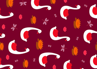 深红背景多彩图案纹理