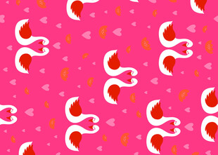 粉色爱心桃子图案背景