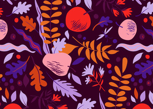 多彩花卉植物图案纹理