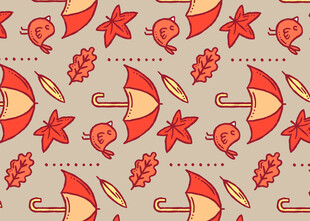 秋季元素无缝图案设计