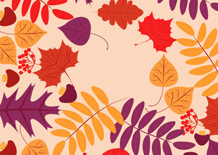 秋季多彩树叶图案背景