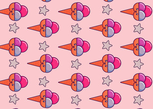 粉色火箭星星图案背景