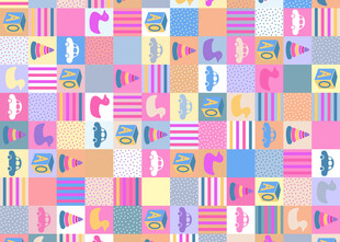 多彩几何图案拼接背景图