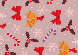 圣诞元素无缝图案背景