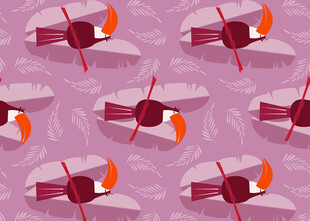 粉色背景的几何风车图案