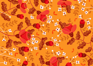 秋日花卉图案背景