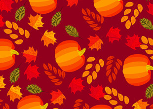 秋季南瓜枫叶图案背景
