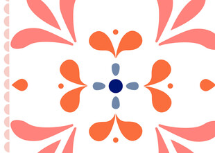 几何花卉图案装饰元素