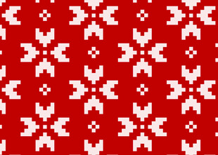 红色雪花图案针织纹理