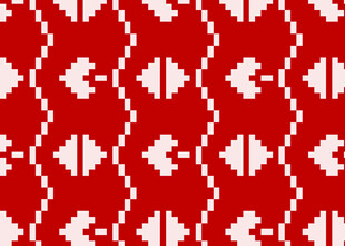 红色几何图案针织纹理