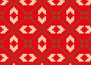 红色几何图案无缝花纹