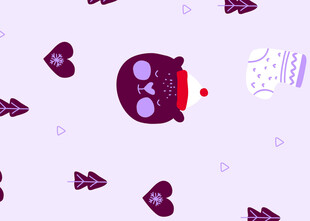 可爱卡通猫头鹰图案背景