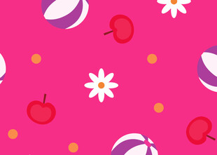粉色水果花卉图案背景