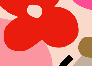 抽象多彩几何花卉图案