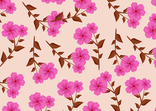 粉色花卉无缝图案背景