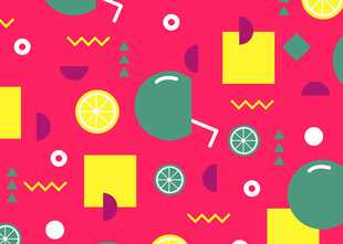 多彩几何水果图案背景