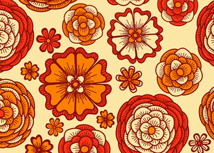 手绘花卉图案背景