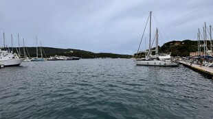 宁静港湾中的停泊船只