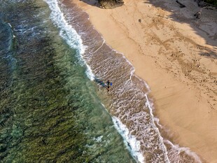 海边沙滩与海浪景观