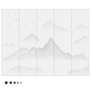 水墨山水屏风画