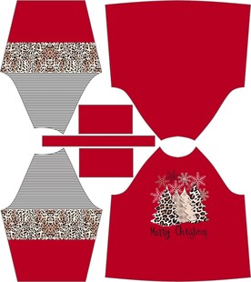 红色镶钻女士服装图案 圣诞