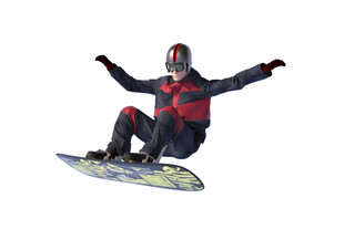 单板滑雪者空中炫酷姿态