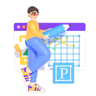 创意人士使用绘图软件创作