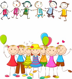 矢量小人 乐儿童相聚的多彩时刻