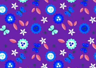 紫色花卉图案背景纹理