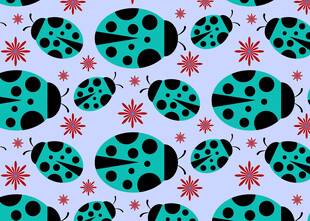 瓢虫图案背景纹理
