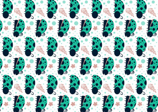 绿色瓢虫图案无缝背景