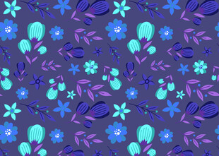蓝紫色系花卉图案背景