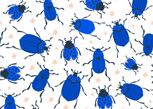 蓝色甲虫图案背景纹理