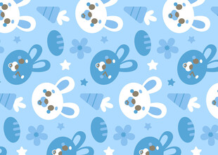 冬日雪花企鹅图案背景