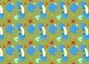 圣诞风蓝色手套图案背景