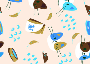 卡通动物与海洋元素图案