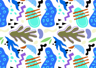 多彩几何动物图案背景