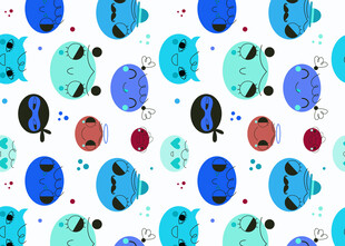 可爱多彩小鱼图案背景