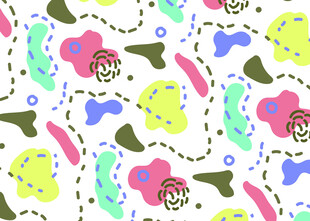 多彩卡通图案背景纹理