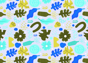 多彩几何花卉图案背景