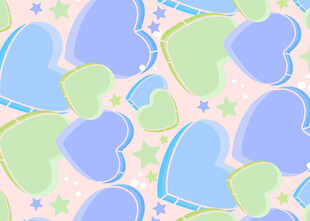 多彩心形图案背景