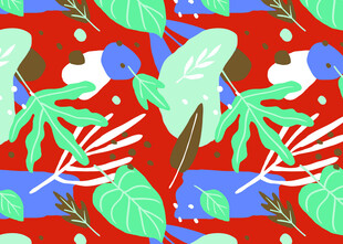 热带植物图案 