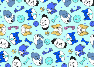 卡通风格动物图案背景