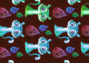 复古风卡通电话图案背景