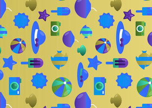 卡通风格宇宙元素图案